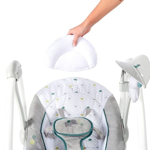 Automatic Rocker Swing for Baby 2-In-1 Compact Portable Baby Swing Rocker Electric Rocking Chair with Detachable Toy & Nature Music - Ingenuity