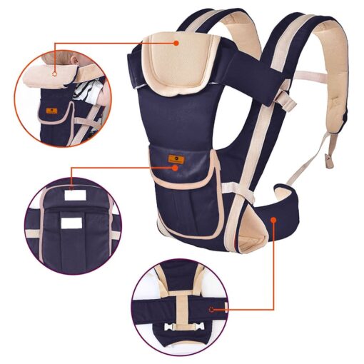 StarAndDaisy Multipurpose Strong Baby Carrier with Upgraded Breathable Air Fabric & Ergonomic Design Cushion Padding for Baby Comfort - Blue - Image 7