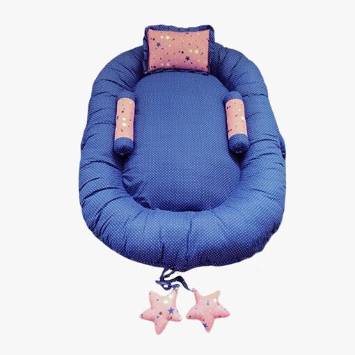 StarAndDaisy Baby Nest Bed with 3 Baby Pillow Luxury Baby Mattress Bed Sleeper Bedding Set co-Sleeper, Safe Cotton Fabric with R-Filled Ultra-Soft Comfortable for Newborn to Toddlers (Pink & Blue) - Image 2