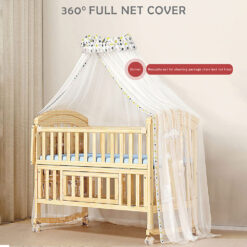 Baby Wooden Cot with Mosquito Net