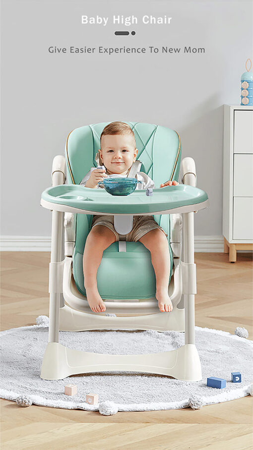 StarAndDaisy Let's Eat Multifunction Baby High Chair, Foldable Feeding Chair, Strong Dining Chair For Baby With Height Adjustment For 6 months to 4 years old (Blue) - Image 2