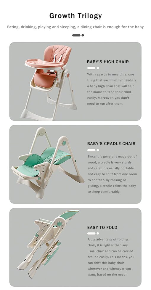 StarAndDaisy Let's Eat Multifunction Baby High Chair, Foldable Feeding Chair, Strong Dining Chair For Baby With Height Adjustment For 6 months to 4 years old (Blue) - Image 4