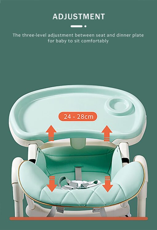 StarAndDaisy Let's Eat Multifunction Baby High Chair, Foldable Feeding Chair, Strong Dining Chair For Baby With Height Adjustment For 6 months to 4 years old (Blue) - Image 20