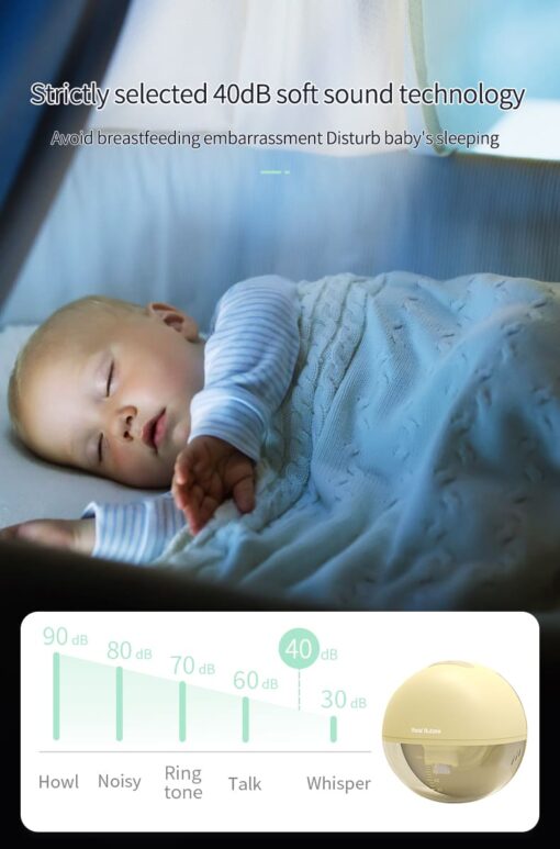 Real Bubee Wearable Electrical Breast Pump 9 Levels Hands Free Breast Pump with Memory Function Free Milk Bags (Green) - Image 10