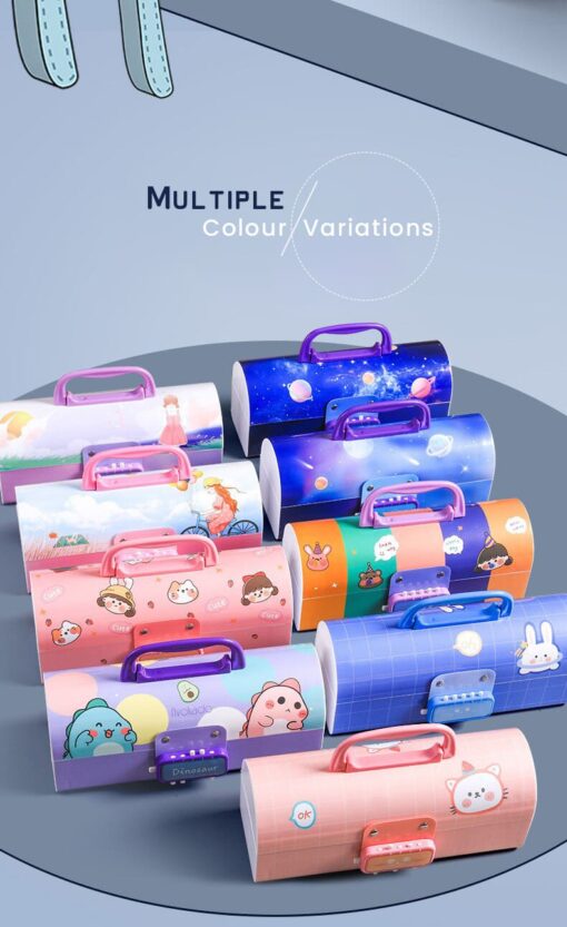 School Kids Pencil Box Stationary Set with Different compartments for Storage of Kids Essentials (Treasure Box Multicolor) - Image 3