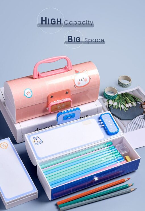 School Kids Pencil Box Stationary Set with Different compartments for Storage of Kids Essentials (Treasure Box Multicolor) - Image 5