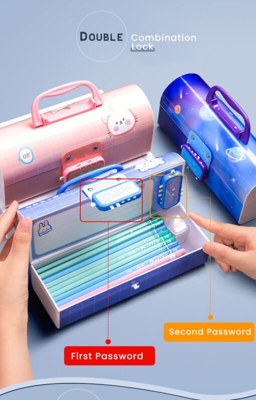 School Kids Pencil Box Stationary Set with Different compartments for Storage of Kids Essentials (Treasure Box Multicolor) - Image 8