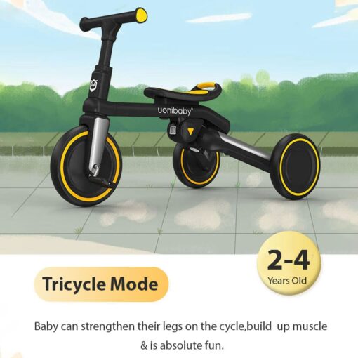 5 in 1 Tricycle for Kids with Parent Handle &  Convertible Feature Luxury Design - Uonibaby, White - Image 6