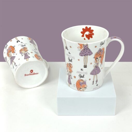 StarAndDaisy  Stylish Espresso Mugs - Ceramic Bone China Tea Coffee Milk Cups - Coffee Mugs Set of 2 - SND-MM-21 - Image 3