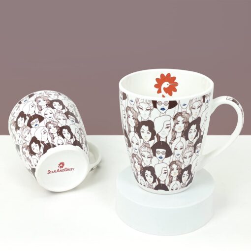 StarAndDaisy Designer Mugs - ceramic Bone China Tea Coffee Milk Cups Microwave and Dishwasher Safe Set of 2 - SND-MM-02 - Image 3