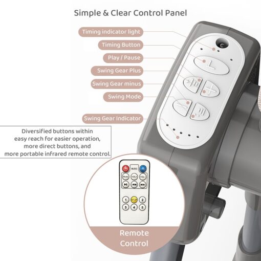 [Refurbished] StarAndDaisy Automatic Baby Cradle Swing Cot for Baby/Infants with Remote Control, Baby Bedside Cradle Crib, Bluetooth and Music (Green | EC01) - Image 7