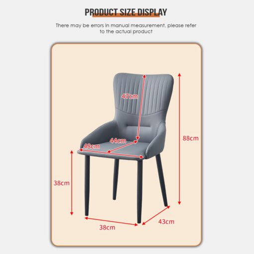 SND Homes Chair for Dining Room, Dining Room Table, Modern Dining Chair with Arms, Washable Pu Cushion Seat Back for Living Room, Upholstered Armchair Bedroom Kitchen Waiting Room (Orange) - Image 11