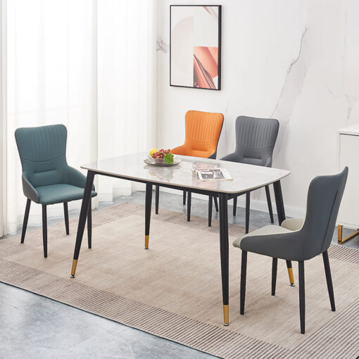 SND Homes Chair for Dining Room, Dining Room Table, Modern Dining Chair with Arms, Washable Pu Cushion Seat Back for Living Room, Upholstered Armchair Bedroom Kitchen Waiting Room (Orange) - Image 6