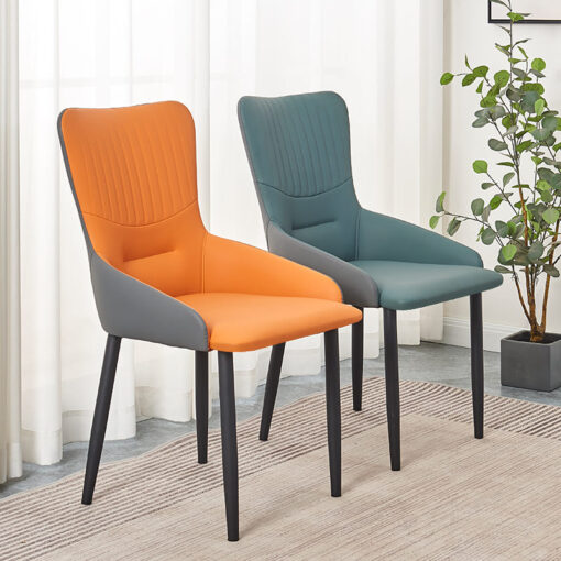SND Homes Chair for Dining Room, Dining Room Table, Modern Dining Chair with Arms, Washable Pu Cushion Seat Back for Living Room, Upholstered Armchair Bedroom Kitchen Waiting Room (Orange) - Image 7