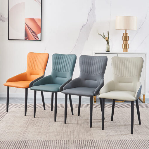 SND Homes Chair for Dining Room, Dining Room Table, Modern Dining Chair with Arms, Washable Pu Cushion Seat Back for Living Room, Upholstered Armchair Bedroom Kitchen Waiting Room (Orange) - Image 8