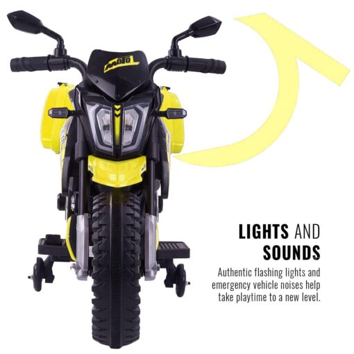 Moto Sports Electric X-Trail Bike 12v Rechargeable Battery Operated Motorcycle Ride on Bike-Ride on Kids- Kids to Drive Toy Bike Suitable for for Boys, Girls Age for 3-7 Years (Yellow | LFB-BDQ8100) - Image 5