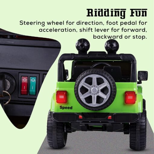 Rechargeable Battery Operated Electric Kids Car Jeep | Ride-on Baby Car with Light, USB, Music| Electric Battery Big Car | Battery Operated Car for Kids to Drive 1 to 6 Years (Green | LFC-FT938) - Image 6