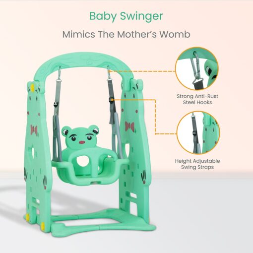 StarAndDaisy 3 in 1 Swing & Slider Combo for Kids, Includes Smooth Slide, Sturdy Swing, Basketball Hoop - Image 4