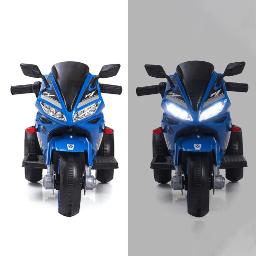 Children 3 Wheels Cool Lights Battery Operated Racing Drive Ride On Motor Bike Car Electric Motorcycle For Kids (Blue | LFB-R13M) - Image 2