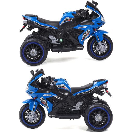 Children 3 Wheels Cool Lights Battery Operated Racing Drive Ride On Motor Bike Car Electric Motorcycle For Kids (Blue | LFB-R13M) - Image 3