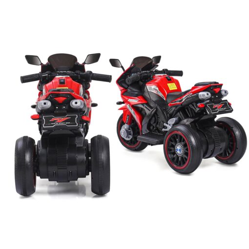 Children 3 Wheels Cool Lights Battery Operated Racing Drive Ride On Motor Bike Car Electric Motorcycle For Kids (Red | LFB-R13M) - Image 3