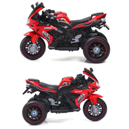 Children 3 Wheels Cool Lights Battery Operated Racing Drive Ride On Motor Bike Car Electric Motorcycle For Kids (Red | LFB-R13M) - Image 4