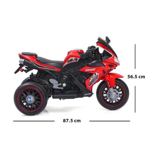 Children 3 Wheels Cool Lights Battery Operated Racing Drive Ride On Motor Bike Car Electric Motorcycle For Kids (Red | LFB-R13M) - Image 6