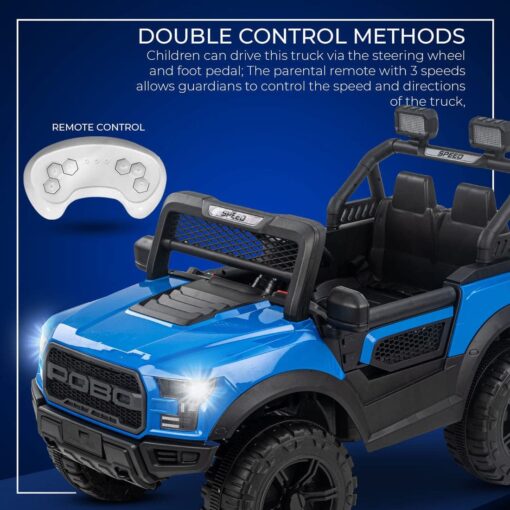 StarAndDaisy Rechargeable Battery Operated Ride On Jeep for Kids with Bluetooth & Music, Rechargeable Electric Jeep Car for Kids - Blue - Image 2