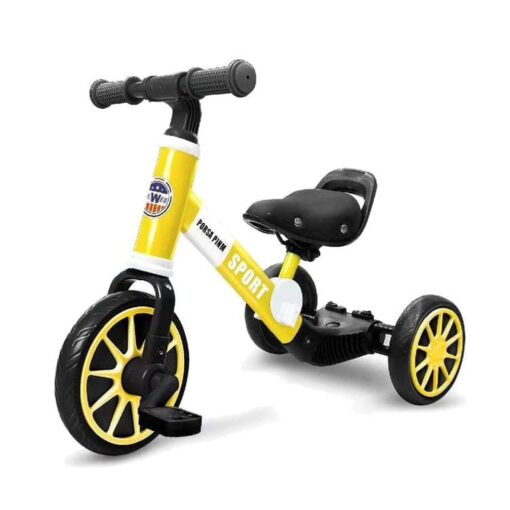 [Refurbished] StarAndDaisy Telescopic Design 2 in 1 Kids Bike with Detachable Pedals for Children 2 - 4 Years, Smart Kids Bicycle Trike (Yellow | Porsa)