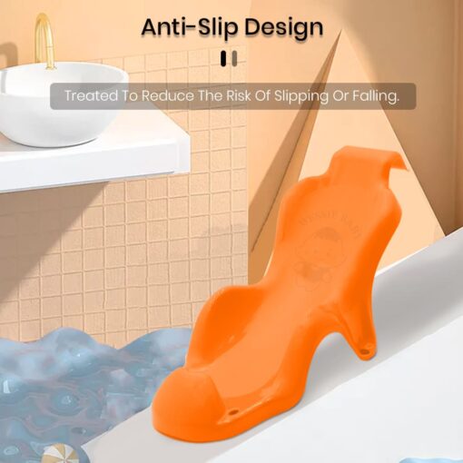 StarAndDaisy Baby Bath Seat - Super Comfortable Baby Bather with Anti-Slip - Bath Tub for 0-9 Months Babies (Orange) - Image 2