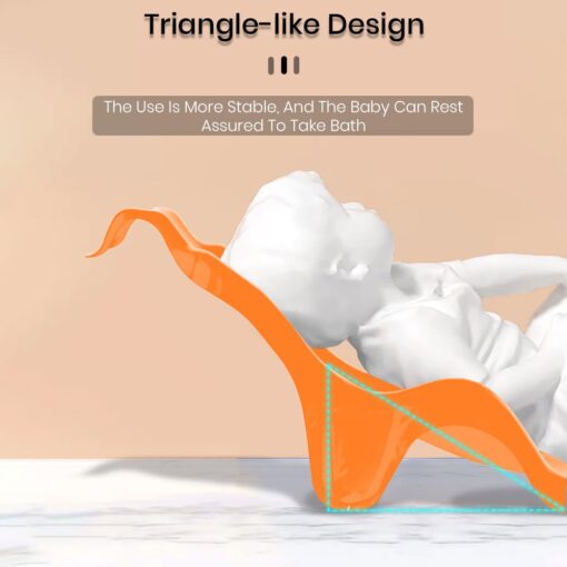 StarAndDaisy Baby Bath Seat - Super Comfortable Baby Bather with Anti-Slip - Bath Tub for 0-9 Months Babies (Orange) - Image 5