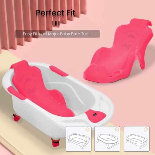 StarAndDaisy Smart Clean, Super Comfortable Baby Bather with Anti Slip - Baby Bath Tub for Newborn/Infants for 0-9 Months Baby (Pink) - Image 3
