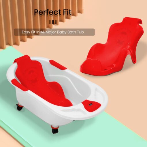 StarAndDaisy Smart Clean, Super Comfortable Baby Bather with Anti Slip - Baby Bath Tub for Newborn/Infants for 0-9 Months Baby (Red) - Image 3