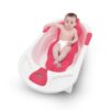 StarAndDaisy Anti-slip Baby Bath Tub with Bath Seat and Temperature Sensor and Detachable Wheels - Pink