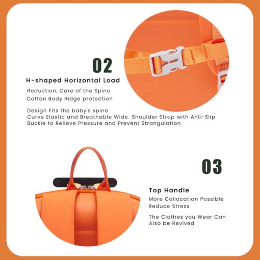StarAndDaisy Police Joyride Kids Backpack (Orange) - Image 5