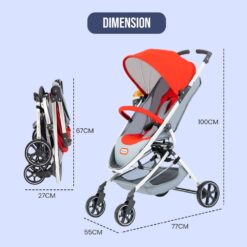 Easy foldable Stepless Backrest Adjustment Baby Stroller