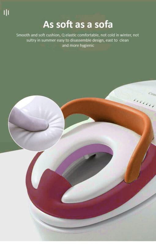 Toddler Potty Training Toilet Seat, Anti-Slip Potty Training Seat, Portable Potty Seat for Baby (Orange & Pink) - Image 4