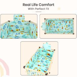 real life comfort baby wooden cot bumper set