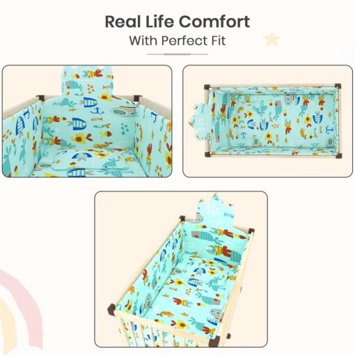 real life comfort baby wooden cot bumper set