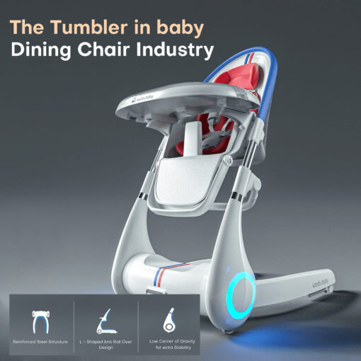 StarAndDaisy Exclusive Four in one Convertible High chair Can be used as a high chair/ Bassinet/Swing/walker with Music, Self-luminous Lights, and Futuristic Design, Ages 6 Months+ (Red) - Image 7