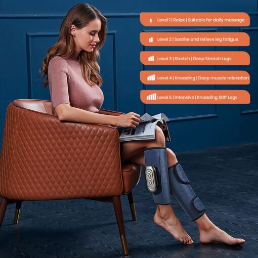 Introducing Calf Massager Hot Massage Electric Heated Warmer Airbag Shiatsu Air Pressure Leg Massager for Circulation and Relaxation (JB-701) - Image 5