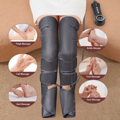 Air Compression Leg Massagers for Home - Electric Foot Massager with Heating - JB 705 - Image 4