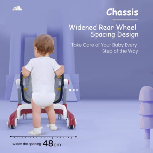 StarAndDaisy Tiny Steps Baby walker 2-in-1 Infant & Baby Activity Walker - Seated or Walk-Behind (Maroon) - Image 5