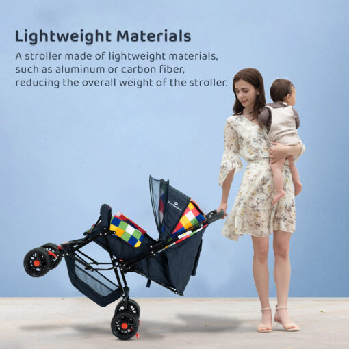 StarAndDaisy Sunrise Baby Stroller and Pram with Extended Mosquito Net and Ultra Soft Cushions & Reversible Handlebar (Prism Multicolor) - Image 6