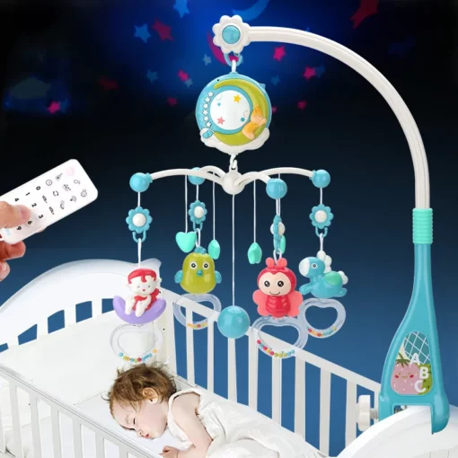 Multifunction Night Light Moon Bed Bell Toy Rattle Set Plastic for Baby - Image 8