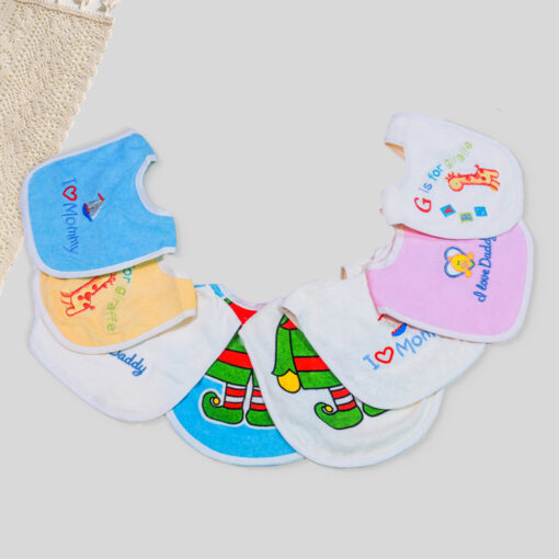 Best Bibs for Newborns, Water Proof Baby Apron with Spill Resistant Feeding Burp Cloth (pack of 8) - Image 2