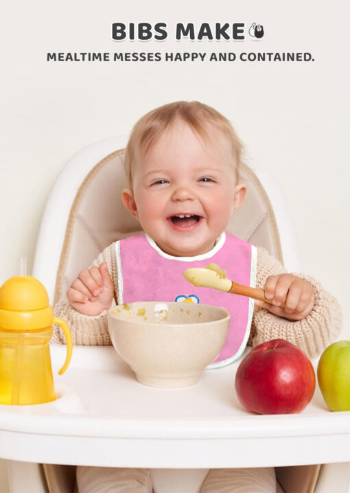 Best Bibs for Newborns, Water Proof Baby Apron with Spill Resistant Feeding Burp Cloth (pack of 8) - Image 13