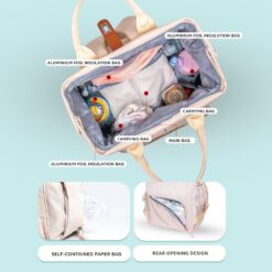 StarAndDaisy Baby Diaper Bag With Ample Space, Multiple Compartments, And Insulated Pockets For Modern Parents (Ultima – Beige)