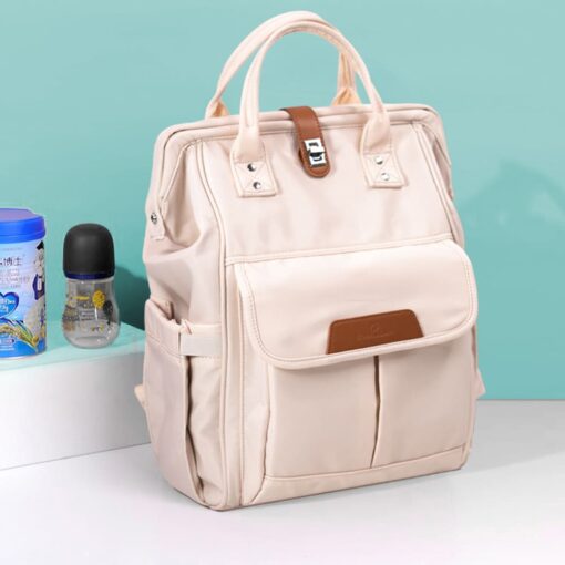 StarAndDaisy Baby Diaper Bag With Ample Space, Multiple Compartments, And Insulated Pockets For Modern Parents (Ultima – Beige)