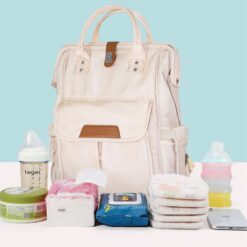 StarAndDaisy Baby Diaper Bag With Ample Space, Multiple Compartments, And Insulated Pockets For Modern Parents (Ultima – Beige)